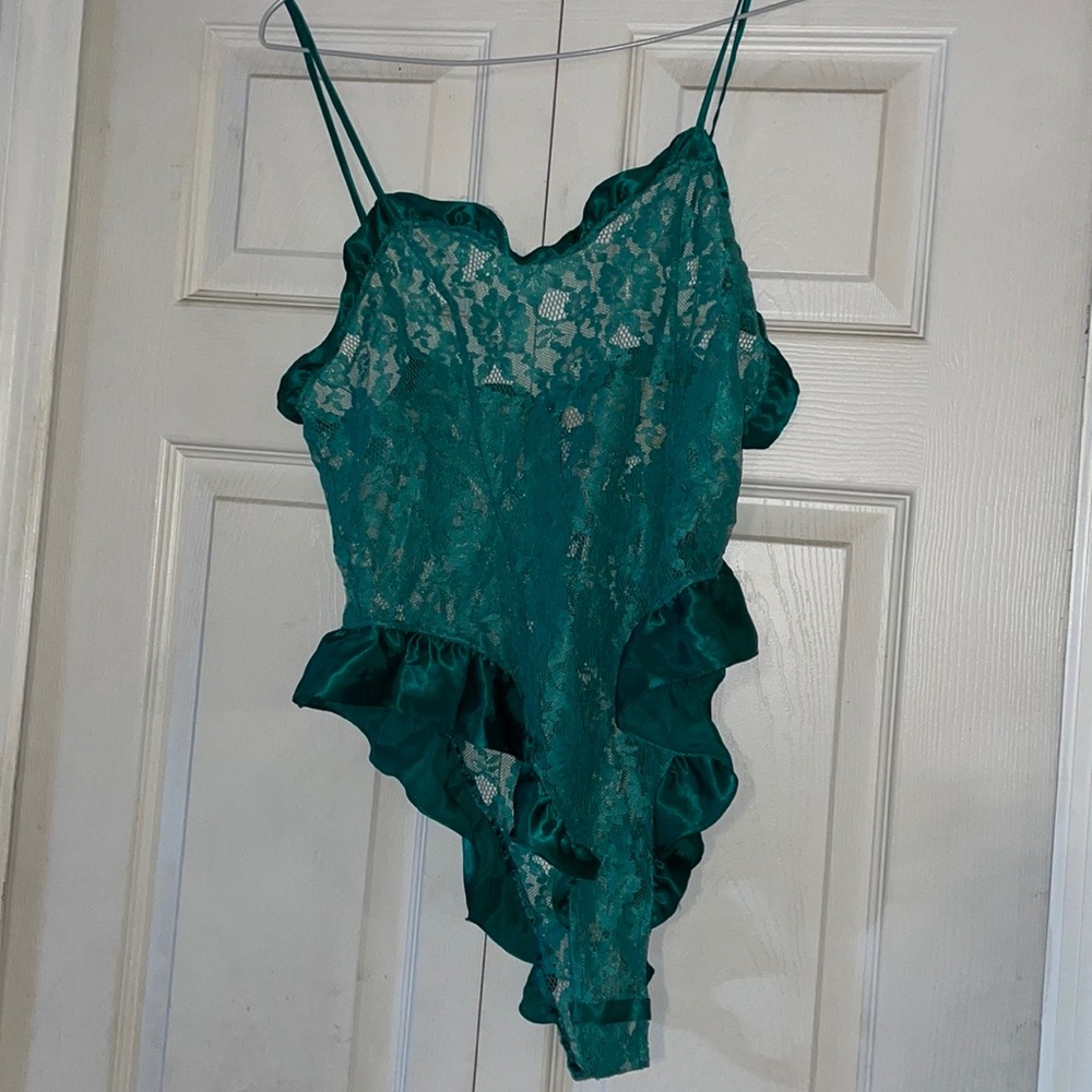 Victoria Secrets Wicked Unlined Balconette Teddy NWT sz Lg Spruce Green